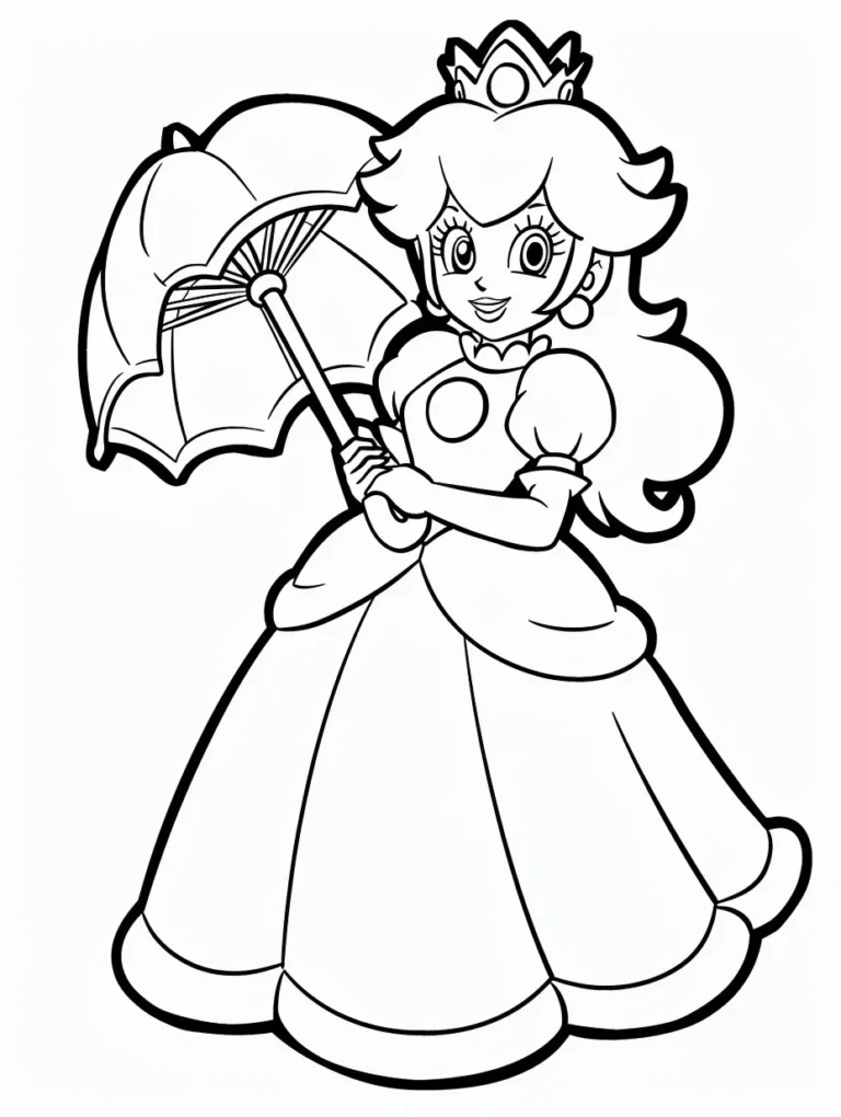 princess peach coloring page free